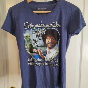 Bob Ross Novalty Graphic Tee Shirt Medium